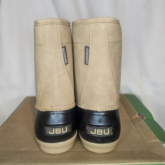 JBU Maine Waterproof Winter Duck Boot Dark Brown Beige NWT 13M Retail $80 - Picture 5 of 10